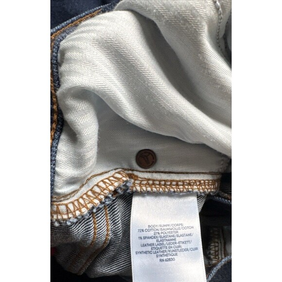 Lands' End Womens Size 14 Curvy Mid Rise Straight Leg Dark Blue Denim Jeans - Picture 10 of 15